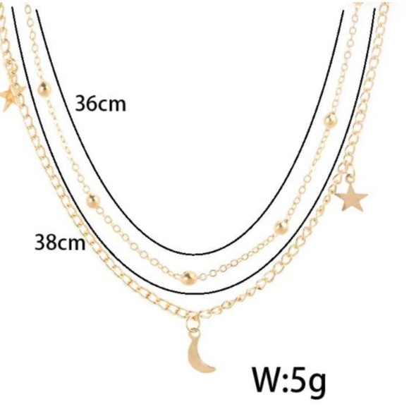 NEW double layer moon star necklace - Picture 4 of 4